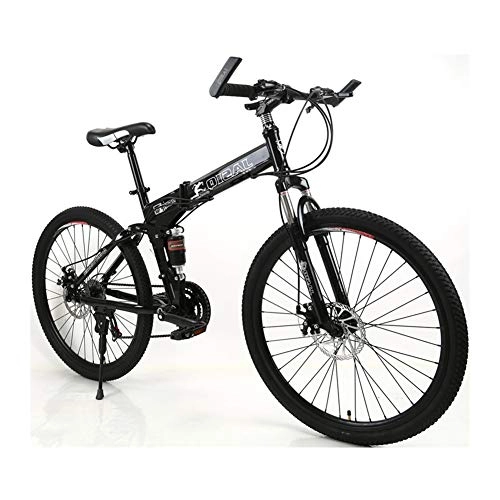 Vélos pliant : Adult Mountain Bikes - 26 pouces en acier au carbone Montagne Trail vélo haut en acier au carbone pleine suspension cadre Vélos pliants - 21 / 24 Vitesse □□ Gears double Freins à disques Vélo de montagn