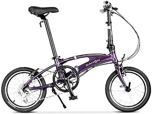 Vélos pliant : AJH Vélos pliants vélo Pliant vélo Unisexe 16 Pouces Petit Roue de Bicyclette en Alliage d'aluminium Portable 8 Vitesses Vélo (Taille: 126 * 35 * 105cm)