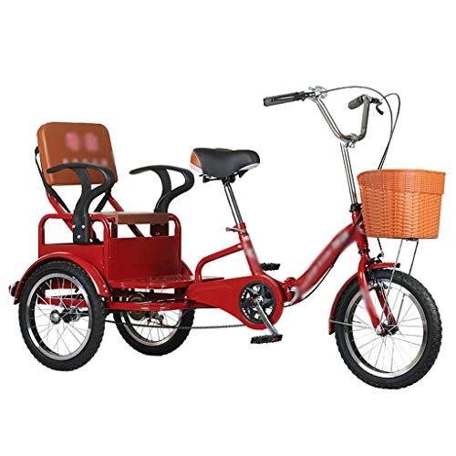 Vélos pliant : AMZOPDGS Tricycle Pliant de 16 Pouces à 3 Roues avec paniers et siège arrière Vélos à Trois Roues à Vitesse Unique pour Adultes Sports de Plein air Pique-Nique Shopping