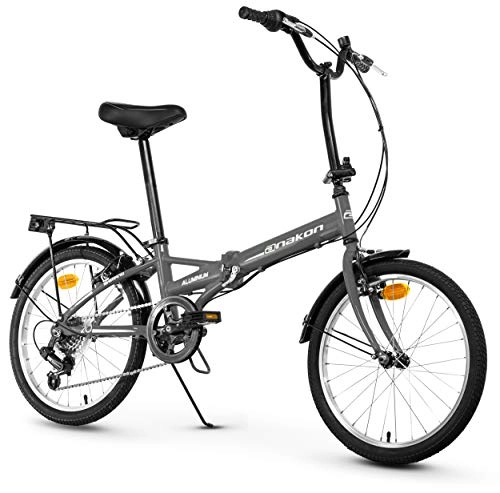Vélos pliant : Anakon Folding Vélo de Sport Pliable Unisexe pour Adulte Gris