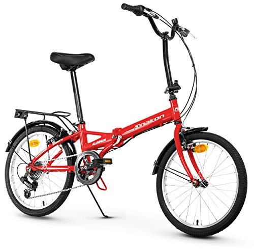 Vélos pliant : Anakon Folding Vélo de Sport Pliable Unisexe pour Adulte Rouge