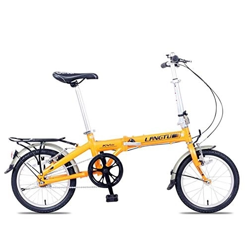 Vélos pliant : AOHMG Vélo Pliant Adulte, léger Aluminium Mono-Vitesse Unisexe, Orange