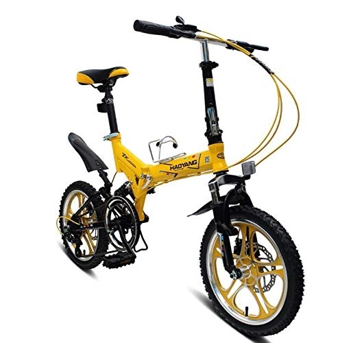 Vélos pliant : AOHMG Vélo Pliant Adulte Montagne Vélos pliants, léger Unisexe, Yellow_16in