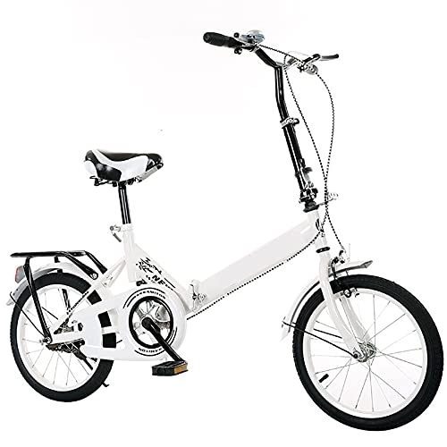 Vélos pliant : ASPZQ Vélos De Cyclisme De Siège Réglables, Confortables Vélos Pliants Compacts Portables Mobiles pour Hommes Femmes - Étudiants Et Navetteurs Urbains, Blanc, 20 inches