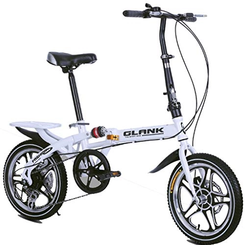 Vélos pliant : ASYKFJ vélo Pliable Pliable vélos Pliant 10 Secondes Adulte Enfant Femmes et Homme Sports de Plein air de Bicyclette, 6 Vitesses Variables (Color : White, Size : Size1)