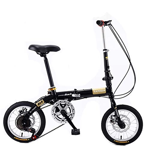 Vélos pliant : ASYKFJ vélo Pliable Portable vélo pliant-14inch Roue Adulte Enfant Femmes et Man City Banlieue de vélos, Noir (Color : 5 Speeds)