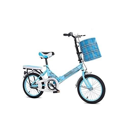 Vélos pliant : Bicycles for Adults Folding Bike Multifunctional Shock-Absorbing Bike Free Installation Adult Bicycle for Womens and (Color : Blue, Size : 20inches)