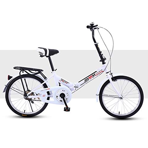 Vélos pliant : BIKESJN Vélo Pliant Bicyclette for vélo Adulte Absorbant Les Chocs 20 Pouces Étudiant Adulte Simple Vitesse Variable Vélo Léger Vélo ( Color : White , Size : Single Speed )