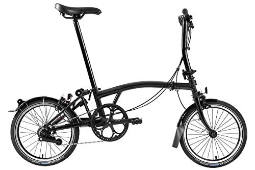 Vélos pliant : Brompton Vélo pliable S6L Black Edition 2020 Noir Brillant Léger Pliable 11, 88 kg Hommes et Femmes Vélo de Ville
