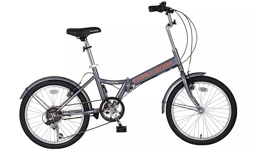 Vélos pliant : Challenge Holborn Vélo pliant unisexe avec roues de 50, 8 cm | Cadre en acier gris | 6 vitesses Shimano | Freins V-type | Siège réglable | Jantes en alliage