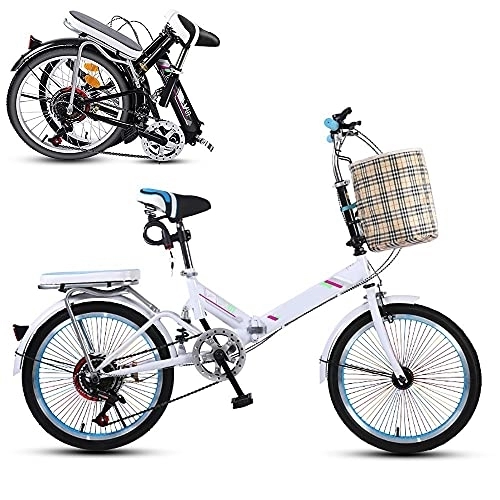 Vélos pliant : COKECO Vélo De Adulte Pliable Mini Système De Transmission 20 Pouces à 6 Vitesses, Cadre Léger en Acier à Haute Teneur en Carbone pour Hommes Et Femmes, Jantes en Alliage D'aluminium
