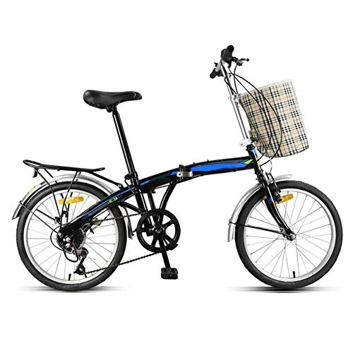 Vélos pliant : D&XQX 20 Pouces Pliant Vitesse vélo, vélo Pliant étudiant Petit Travail Portable pour Les Hommes et Les Femmes Pliant Vitesse vélo Damping vélo, Noir
