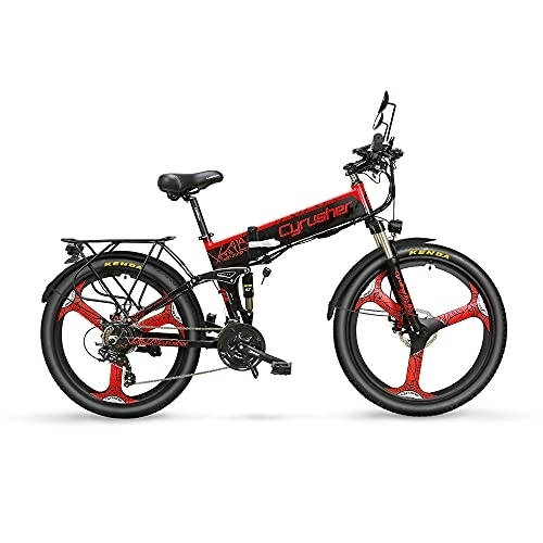 Vélos pliant : Extrbici Vélos Electriques pour Hommes et Femmes Pliable 21 Vitesses (26x1, 95'') MTB Eclairage LED 48V 12.8AH