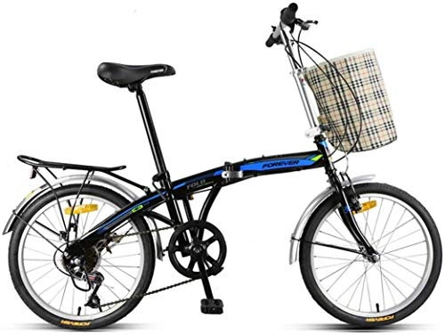 Vélos pliant : FEE-ZC Cadre portatif Universel en Acier à Haut Carbone léger de Bicyclette de Pliage de Bicyclette de Vitesse 7 de 20 Pouces pour l'adulte