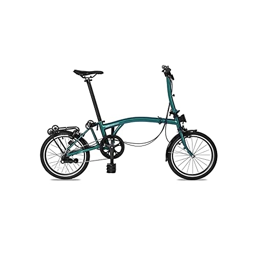 Vélos pliant : HESND Zxc Vélos pliants pour adultes Vélo pliable 16 pouces Fabriqué en acier chromé molybdène 3 vitesses Cadre en acier (Couleur : vert, taille : 3 vitesses internes)
