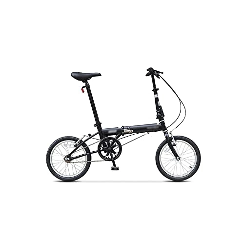 Vélos pliant : HESND zxc Vélos pour adultes, vélo pliable, vélo Dahon, acier à haute teneur en carbone, vitesse unique, vélo urbain, vélo adulte (couleur : noir)