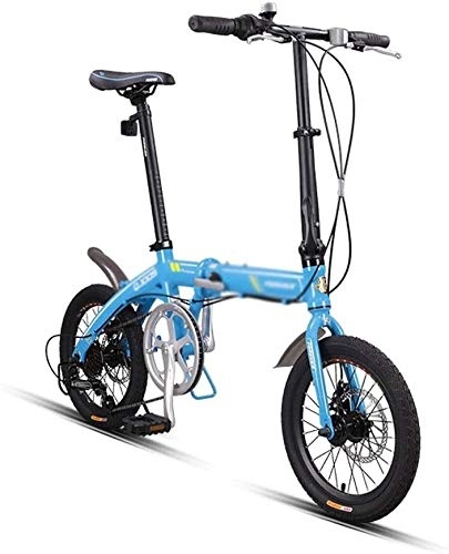 Vélos pliant : HLZY 16 Pouces vélo Pliable 6 Vitesses Vélo de Banlieue Pliable vélo Pliant Compact Outroad de vélos Hommes Femmes (Color : Blue, Size : 16 inches)