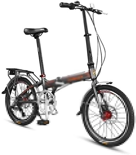 Vélos pliant : HLZY 20 Pouces Pliant Amortisseur vélo mâle et Femelle Adulte Lady vélo - 7 Vitesses du vélo de Banlieue Pliable vélo (Color : Grey, Size : 20 inches)