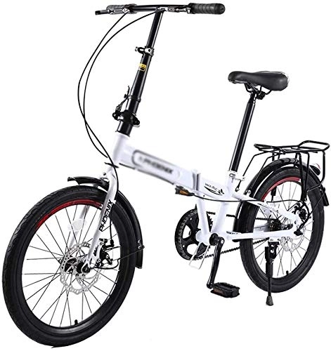 Vélos pliant : HLZY Outroad VTT 6 Vitesses Vélo de Banlieue Pliable vélo Pliant Compact Outroad de vélos Hommes Femmes (Color : White, Size : 20 inches)