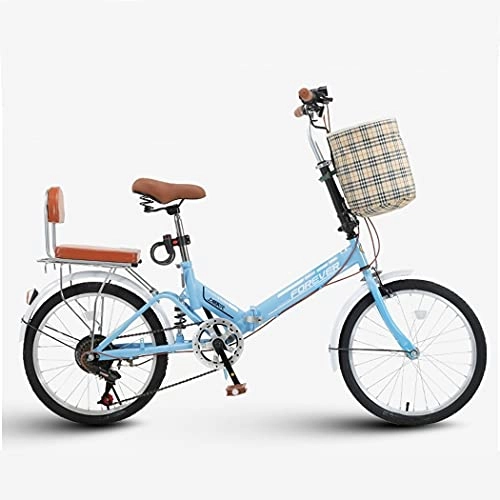 Vélos pliant : Hmvlw vélo Pliable Bicyclettes Pliantes de 20 Pouces de 20 Pouces pour Hommes et Femmes Adultes Ultra-légers portatifs Absorbant Les vélos pliants (Color : Blue)