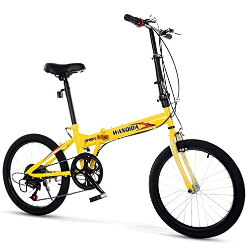 Vélos pliant : Hommes et femmes, adultes, étudiants, ultra léger, portable et pliable de 40, 6 cm, 50, 8 cm (couleurs : jaune, taille : 50, 8 cm)