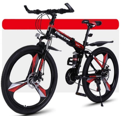 Vélos pliant : HPSMD Vélo Pliable VTT Vélo (Color : White Blue, Size : 27 Speed-One Wheel)