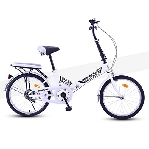 Vélos pliant : HSBAIS Vélo Pliant, des pneus résistant à l'usure avec V Brake Compact vélo léger siège Confortable, Robuste 300lb pour Adultes, White_155x60x48cm