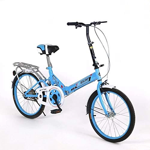 Vélos pliant : IMBM Pouces vélo Pliant monovitesse vélo Hommes et Femmes Adultes vélo Enfants de vélos (Color : Blue)
