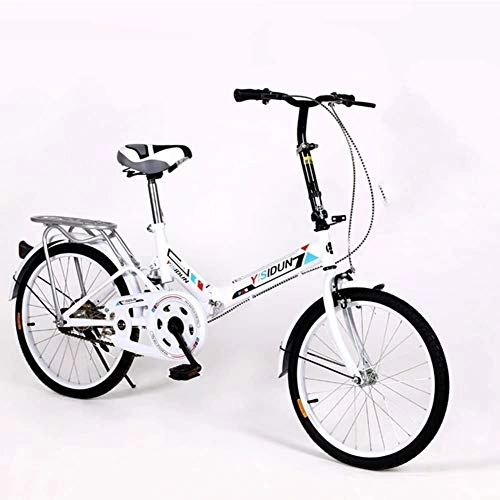 Vélos pliant : IMBM Pouces vélo Pliant monovitesse vélo Hommes et Femmes Adultes vélo Enfants de vélos (Color : White)