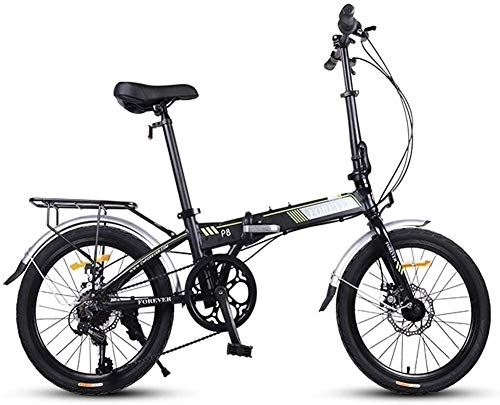 Vélos pliant : IMBM Vélo Pliant, Adultes Femmes LÉGER Pliable vélo, 20 Pouces 7 Vitesse Mini Vélos, Cadre renforcé Commuter vélo, Cadre en Aluminium (Color : Black)