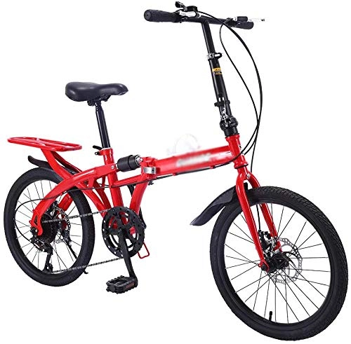 Vélos pliant : Installation gratuite de vélos pliants à vitesse variable de 40, 6 cm pour adultes hommes et femmes pour l'équitation, les loisirs et les chocs légers. Taille unique : rouge