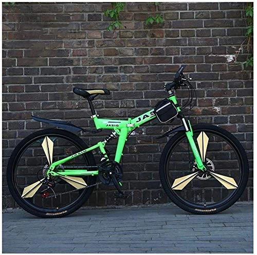 Vélos pliant : JF-XUAN vélo Sports de Plein air de vélo de Montagne for Les Adultes de 26 Pouces Ville Vélo de Route, Hommes Folding Mountain Bike Sports Loisirs (Taille: 27 Vitesse) (Color : Green)