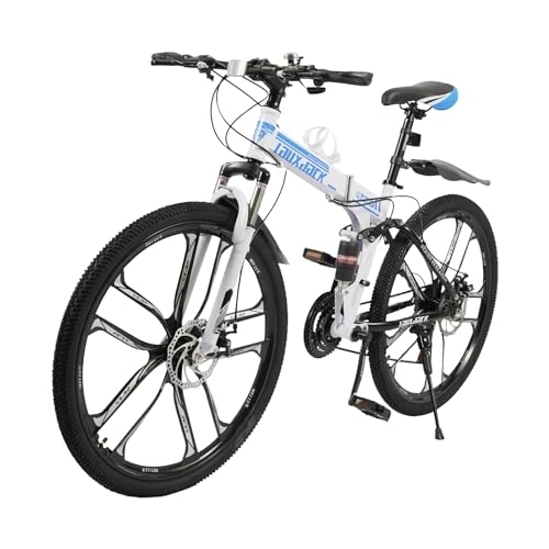 Vélos pliant : KAUITOPU VTT 26 pouces, vélo pliable avec fourche à suspension, dérailleur rotatif, guidon antidérapant pour adultes d'une taille de plus de 63 pouces