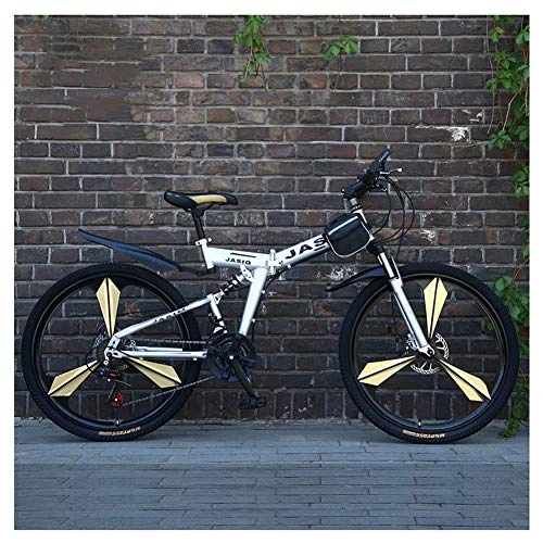 Vélos pliant : KXDLR VTT pour Les Adultes De 26 Pouces Ville Vélo De Route, Hommes Folding Mountain Bike Sports Loisirs (Taille: 27 Vitesse), Argent