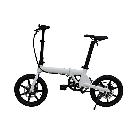 Vélos pliant : Le vélo Pliant électrique de Puissance de Batterie au Lithium de Bicyclette électrique de 16 Pouces est Facile et Commode, Facile à Porter, White