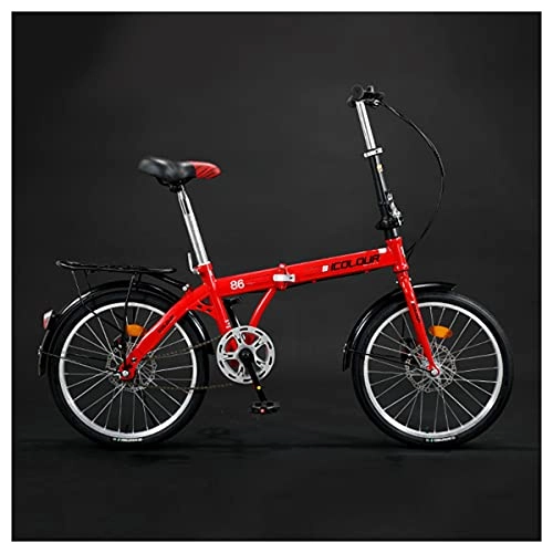 Vélos pliant : LHQ-HQ Vélo Pliable Léger 20 Pouces Vélos Pliants À Une Vitesse Double Freins À Disque Vélos De Banlieue pour Adultes Étudiants Vélo De Ville Urbain, A