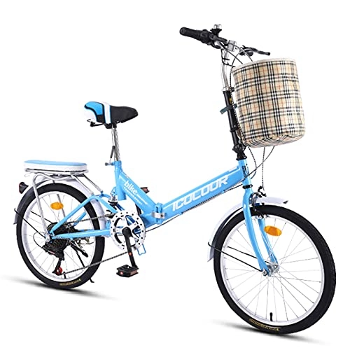 Vélos pliant : LHQ-HQ Vélo Pliable Léger De 20 Pouces Vélos Pliants À 6 Vitesses Double Freins Vélos De Banlieue pour Adultes Hommes Femmes Étudiants Urban City Bike, A