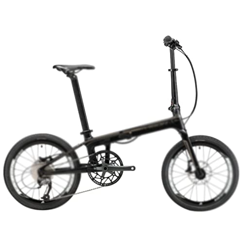Vélos pliant : LIANAI zxc Bikes Vélo pliable en carbone 20 pouces Cadre en fibre de carbone Mini vélo de ville léger pliable 9 vitesses / vitesses (couleur : noir, taille : 9 vitesses_20 pouces (150-200 cm)