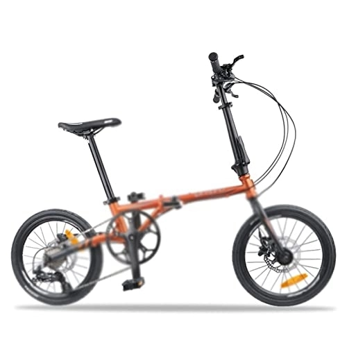 Vélos pliant : LIANAI zxc Bikes Vélo pliable à 9 vitesses en acier au molybdène chromé frein à disque vélo pliable 16 pouces trottinette 349 (couleur : or, taille : 9)