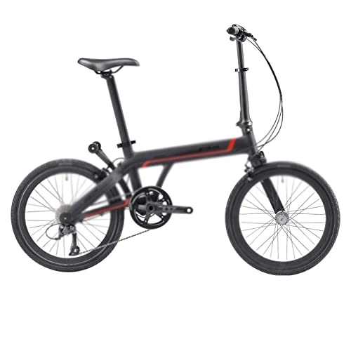 Vélos pliant : LIANAI zxc Bikes Vélo pliable à bras unique en fibre de carbone 50, 8 cm 9 vitesses avec vélo avec roulettes à glisser