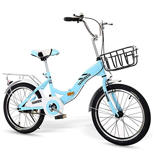 Vélos pliant : LUO Vélo Bicyclettes pliantes pour enfants 'S, vélos pour filles', vélo pliant pour adultes 18 / 20 / 22 pouces, vélos de route à vitesse unique pour étudiants, rose, 18 pouces, Rose, 20 pouces