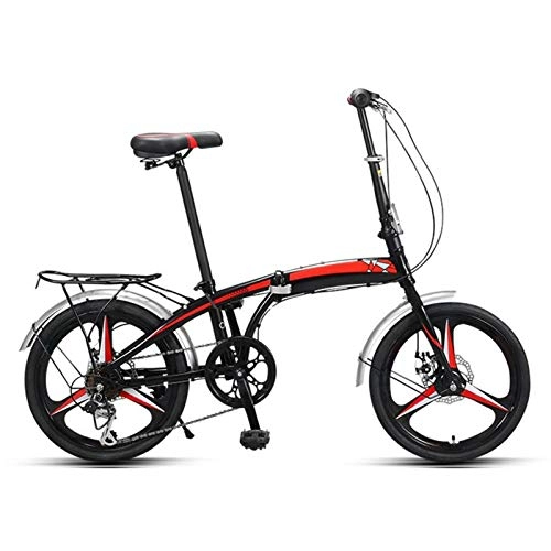 Vélos pliant : LXJ Vélo de 20 Pouces vélo pour Adultes vélo Noir Pliant vélo Ultra-léger et Portable Roue d'une pièce Unisexe pour Les étudiants Adultes Hauteur réglable vélo Noir