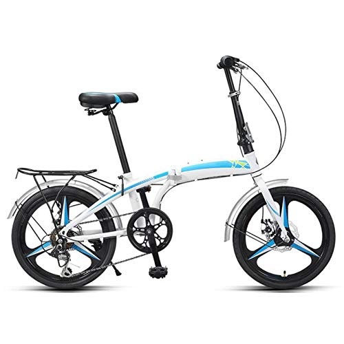 Vélos pliant : LXJ Vélo de 20 Pouces vélo pour Adultes vélo Pliante vélo Vélo vélo pour Sports de Plein air et Travail léger pour Les étudiants Adultes et la Hauteur Unisexe réglable Blanc réglable
