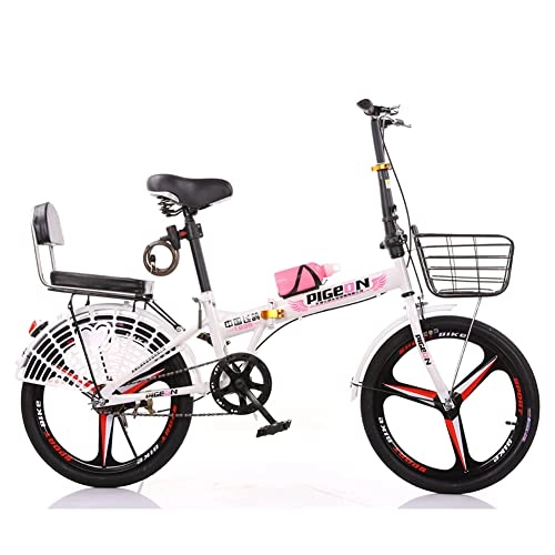 Vélos pliant : LZZB Vélo Pliant pour Adultes, vélos de Montagne légers, Cadre en Alliage Solide avec Frein à Disque, 20 Pouces adapté à 135-175 cm, Rose, 20 Pouces