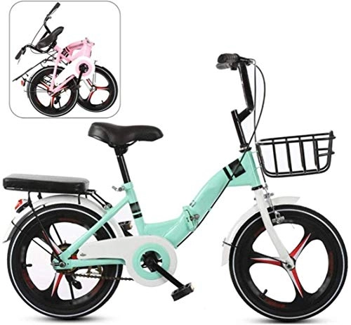 Vélos pliant : MJY 16 pouces pliant Bikechildren jeunes vélos vélos cadre en acier pliable enfants vélo vtt garçons filles enfants vélo 5-25, vert
