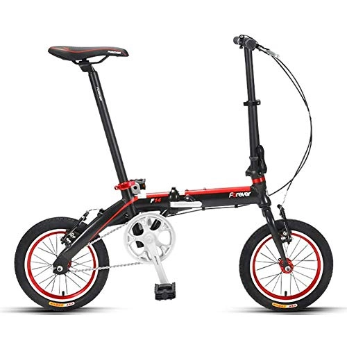 Vélos pliant : MJY Mini vélo pliant, vélo pliable à une vitesse de 14 'pour adultes, vélo pliant léger pour étudiants juniors, portable léger, Noir