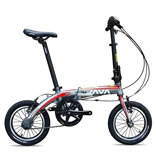 Vélos pliant : MJY Mini vélos pliants, vélo de banlieue à cadre renforcé super compact à 3 vitesses de 14 ', vélo pliable en alliage d'aluminium portable léger, Gris