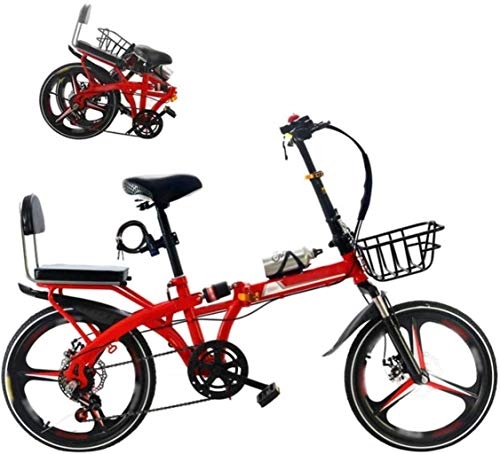 Vélos pliant : MJY Vélo 26 pouces vélo pliant léger, vélos de banlieue pliables de ville, vélo de montagne pour hommes à 7 vitesses + frein à double disque 6-24, rouge