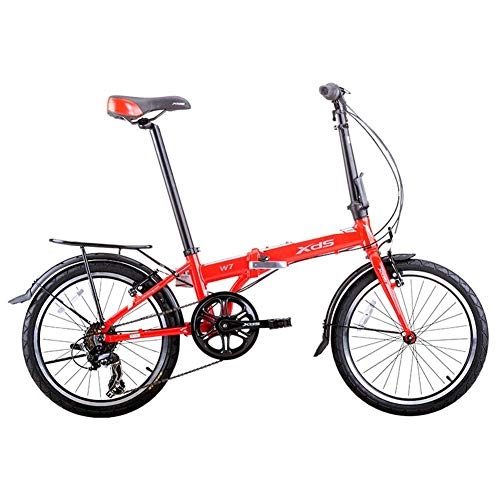 Vélos pliant : MJY Vélo pliant, vélo pliable pour adultes, vélo de banlieue urbain en alliage d'aluminium à 6 vitesses de 20 pouces, portable léger, vélos avec ailes avant et arrière, rouge