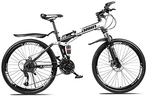 Vélos pliant : MJY Vélo VTT Vélos pliants, 26 pouces 24 vitesses Double frein à disque Suspension complète antidérapante, cadre en aluminium léger, fourche à Suspension 6-27